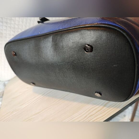 NWOT Eric Javits Blue Black Satchel Hand Bag shoulder - Picture 8 of 15